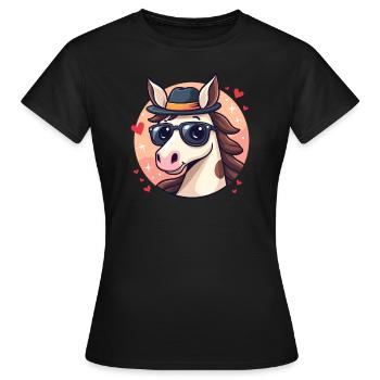 Pferderennen Derby Tag Lustiges Rennpferd Derby - Frauen T-Shirt - Schwarz - Vorne - AI Model Female 172 dark (172cm)