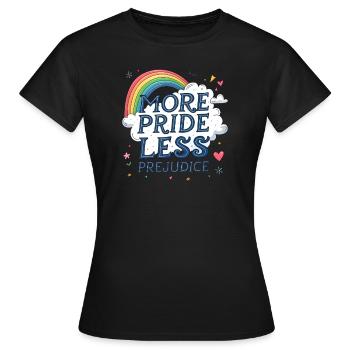 Plus d’orgueil Moins de préjugés Arc-en-ciel Fierté Mon - T-shirt Femme - noir - Devant - AI Model Female 172 dark (172cm)
