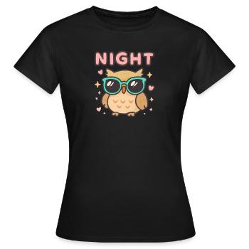 oiseau de nuit drôle hibou amant oiseau de nuit - T-shirt Femme - noir - Devant - AI Model Female 172 dark (172cm)