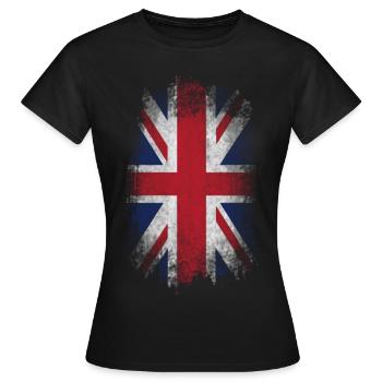 Eroded UK Flag - Frauen T-Shirt - Schwarz - Vorne - AI Model Female 172 dark (172cm)