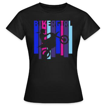 Bikergirl Wheelie Biker-Girl Motocross Biker Girl - Women's T-Shirt - black - Front - AI Model Female 172 dark (172cm)