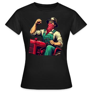 Vintage Rural Revolutionary Tractor - Women's T-Shirt - black - Front - AI Model Female 172 dark (172cm)