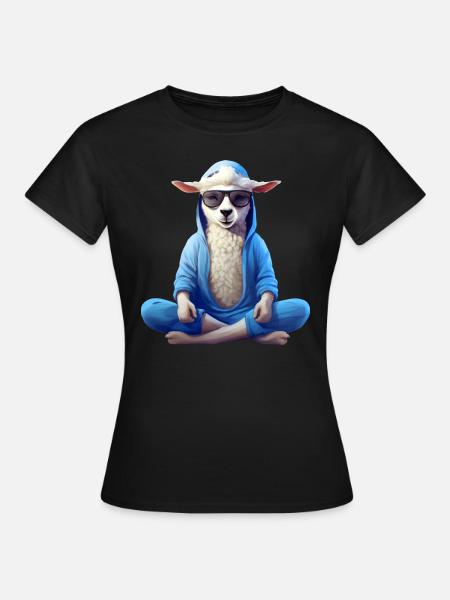Schäfchen Yoga - Frauen T-Shirt - Schwarz