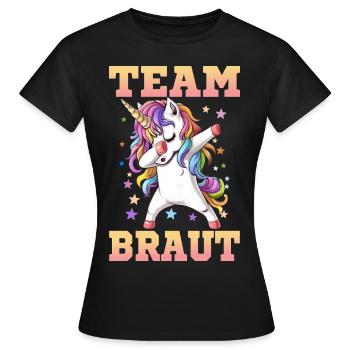 Einhorn Team Braut - Frauen T-Shirt - Schwarz - Vorne - AI Model Female 172 dark (172cm)