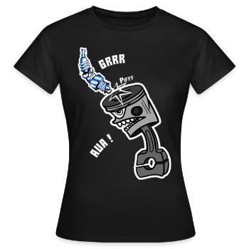 De l'air épais dans le moteur - T-shirt Femme - noir - Devant - AI Model Female 172 dark (172cm)