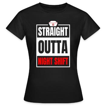 Infirmière droit chemise de nuit - T-shirt Femme - noir - Devant - AI Model Female 172 dark (172cm)