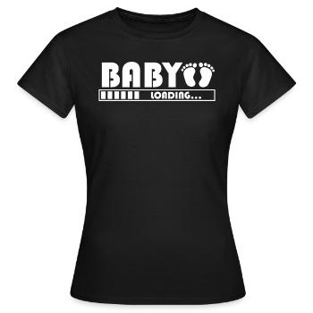 Baby Loading Baby Feet Baby Belly T-Shirt Gift - Women's T-Shirt - black - Front - AI Model Female 172 dark (172cm)