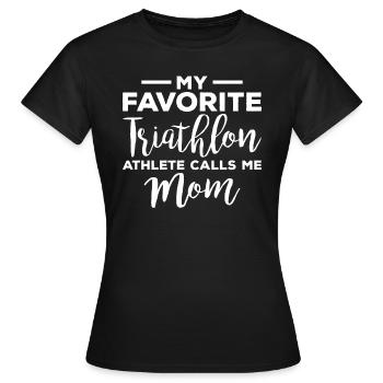 Mon athlète préféré de triathlon m'appellent le T-shirt de maman - T-shirt Femme - noir - Devant - AI Model Female 172 dark (172cm)