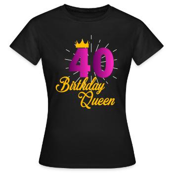 40 anniversaire reine t-shirt 40e anniversaire 1980 - T-shirt Femme - noir - Devant - AI Model Female 172 dark (172cm)