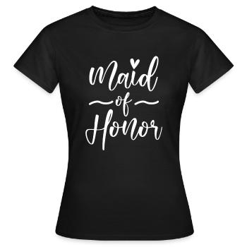 Demoiselle d’honneur Cadeau JGA - T-shirt Femme - noir - Devant - AI Model Female 172 dark (172cm)