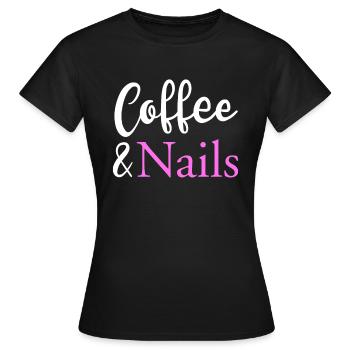 Chemise cadeau Café & Ongles - T-shirt Femme - noir - Devant - AI Model Female 172 dark (172cm)