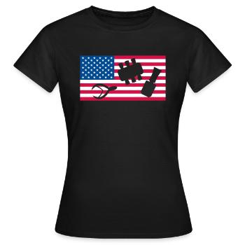 USA Flag America Flag Cadeau - T-shirt Femme - noir - Devant - AI Model Female 172 dark (172cm)