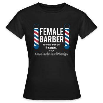 Female Barber Shirt Definition Geschenk - Frauen T-Shirt - Schwarz - Vorne - AI Model Female 172 dark (172cm)