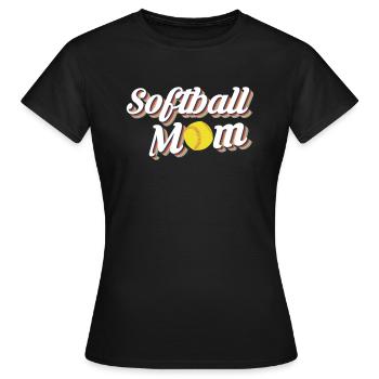 Softball Mom Shirt Gift - Women's T-Shirt - black - Front - AI Model Female 172 dark (172cm)