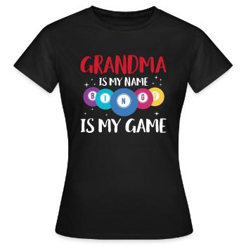 Grand-mère est mon nom Bingo est ma chemise de jeu - T-shirt Femme - noir - Devant - AI Model Female 172 dark (172cm)