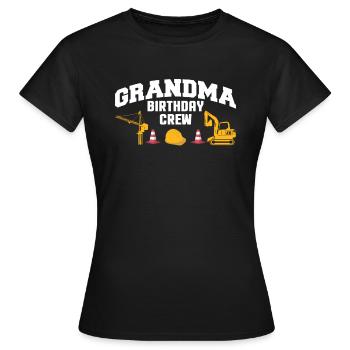 Grandma Birthday Crew Shirt Gift - Women's T-Shirt - black - Front - AI Model Female 172 dark (172cm)