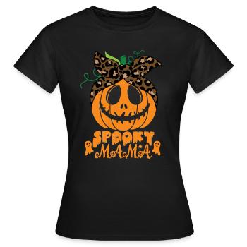 Spooky Mama Halloween Mama Kürbis - Frauen T-Shirt - Schwarz - Vorne - AI Model Female 172 dark (172cm)