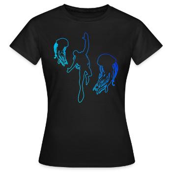 Scuba Diver Diver Diver Plongée Hommes - T-shirt Femme - noir - Devant - AI Model Female 172 dark (172cm)