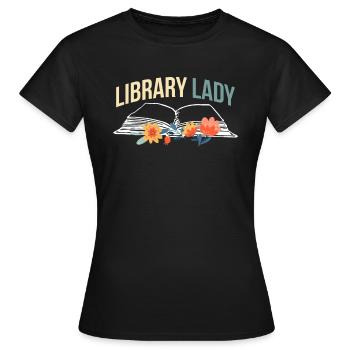Library Lady Shirt Geschenk - Frauen T-Shirt - Schwarz - Vorne - AI Model Female 172 dark (172cm)
