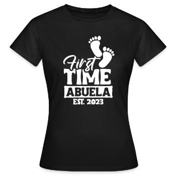 Première fois Abuela 2023 Chemise Cadeau Grand-mère - T-shirt Femme - noir - Devant - AI Model Female 172 dark (172cm)