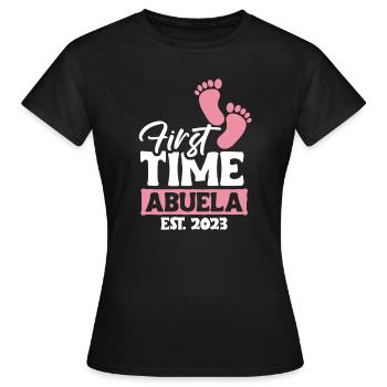 Première fois Abuela 2023 Chemise Cadeau Grand-mère - T-shirt Femme - noir - Devant - AI Model Female 172 dark (172cm)