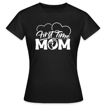 Frist Time Mom Shirt Geschenk - Frauen T-Shirt - Schwarz - Vorne - AI Model Female 172 dark (172cm)
