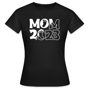 Mom 2023 Shirt Geschenk Werdende Mutter - Frauen T-Shirt - Schwarz - Vorne - AI Model Female 172 dark (172cm)