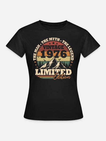 1976 Vintage Retro Verjaardagscadeau 47 Jaar - Vrouwen T-shirt - zwart