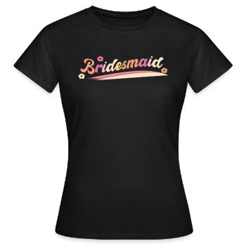Chemise de demoiselle d’honneur Cadeau - T-shirt Femme - noir - Devant - AI Model Female 172 dark (172cm)