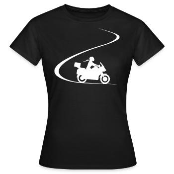 Motorcyclist Curves Biker Reiseenduro Tourer - Women's T-Shirt - black - Front - AI Model Female 172 dark (172cm)