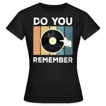 Vinyl Vintage Retro Schallplatte Plattenspieler - Frauen T-Shirt - Schwarz - Vorne - AI Model Female 172 dark (172cm)