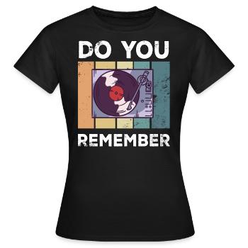 Vinyl Vintage Retro Schallplatte Plattenspieler - Frauen T-Shirt - Schwarz - Vorne - AI Model Female 172 dark (172cm)