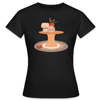 Naughty cat - Women's T-Shirt - black - Front - AI Model Female 172 dark (172cm)