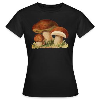 Porcini mushrooms collect mushroom collector - Women's T-Shirt - black - Front - AI Model Female 172 dark (172cm)