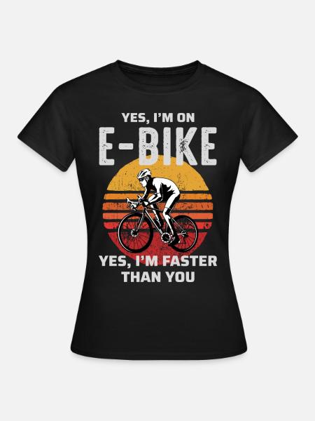 E-Bike Vélo électrique Vélo Cyclisme Biker VTT - T-shirt Femme - noir