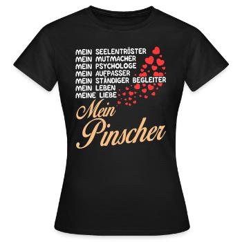 Pinscher - Mein - Frauen T-Shirt - Schwarz - Vorne - AI Model Female 172 dark (172cm)