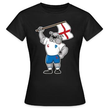 ANGLETERRE Football Britain Football Bulldog Bulldog - T-shirt Femme - noir - Devant - AI Model Female 172 dark (172cm)
