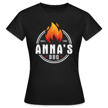 Annas BBQ - Frauen T-Shirt - Schwarz - Vorne - AI Model Female 172 dark (172cm)