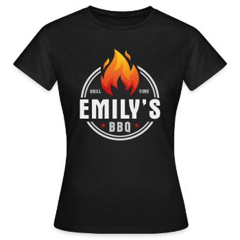 Emilys BBQ - T-shirt Femme - noir - Devant - AI Model Female 172 dark (172cm)