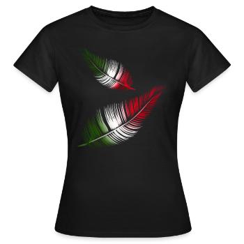 plumes italiennes en rouge blanc et vert - T-shirt Femme - noir - Devant - AI Model Female 172 dark (172cm)