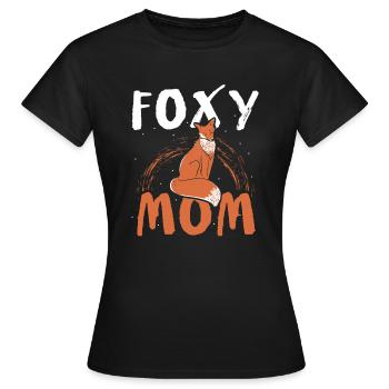 Foxy Mom - Fox Fox Lover - Women's T-Shirt - black - Front - AI Model Female 172 dark (172cm)