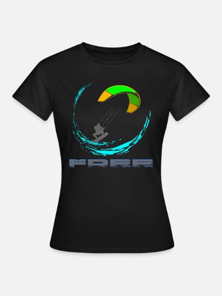 Kitesurf - Frauen T-Shirt - Schwarz