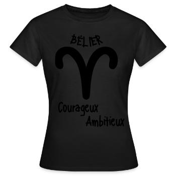 Cadeau pour bélier - T-shirt Femme - noir - Devant - AI Model Female 172 dark (172cm)