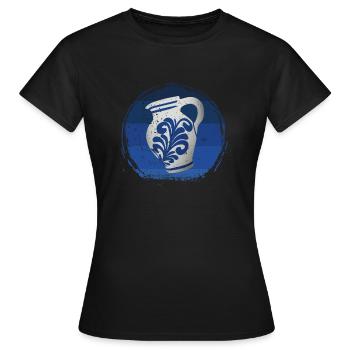Hessischer Äppler, Apfelwein - Frauen T-Shirt - Schwarz - Vorne - AI Model Female 172 dark (172cm)