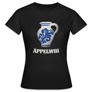 Hessischer Äppler, Cidre - T-shirt Femme - noir - Devant - AI Model Female 172 dark (172cm)