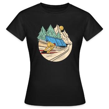 Skispringer auf der Sprungschanze, Zieeeehhh - Frauen T-Shirt - Schwarz - Vorne - AI Model Female 172 dark (172cm)