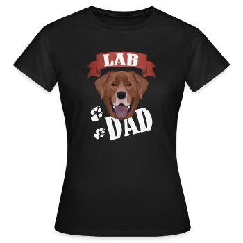 Schoko Labrador Dad, Hundepapa - Frauen T-Shirt - Schwarz - Vorne - AI Model Female 172 dark (172cm)