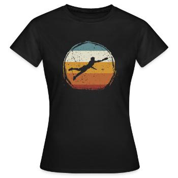 Retro vintage Ultimate Frisbee - Frauen T-Shirt - Schwarz - Vorne - AI Model Female 172 dark (172cm)