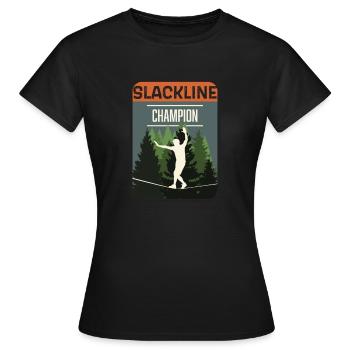 Slackline, Balance Sport - Frauen T-Shirt - Schwarz - Vorne - AI Model Female 172 dark (172cm)