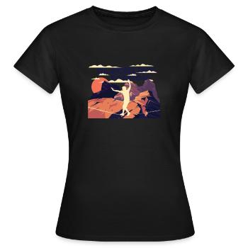 Slackline, Balance Sport - T-shirt Femme - noir - Devant - AI Model Female 172 dark (172cm)